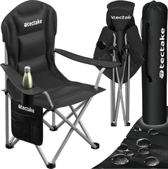 Campingstoel - Visstoel - Vouwstoel - Kampeerstoel - Zwart - Tectake®