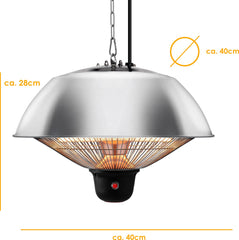 KESSER® Terrasverwarmer - Voor plafond - 1500W - Zilver