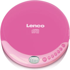 Lenco CD-011PK Discman - Draagbare CD Speler met Oordopjes - Roze •