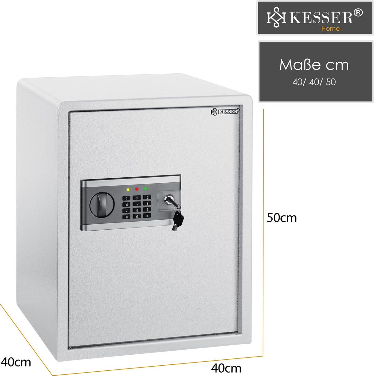 KESSER® Elektronische Kluis met cijferslot - 40x50x40cm - Zilver •