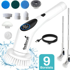 Elektrische Schoonmaakborstel – Elektrische Schrobber - Schrobborstel – Wit - V2 - GoScrub® •