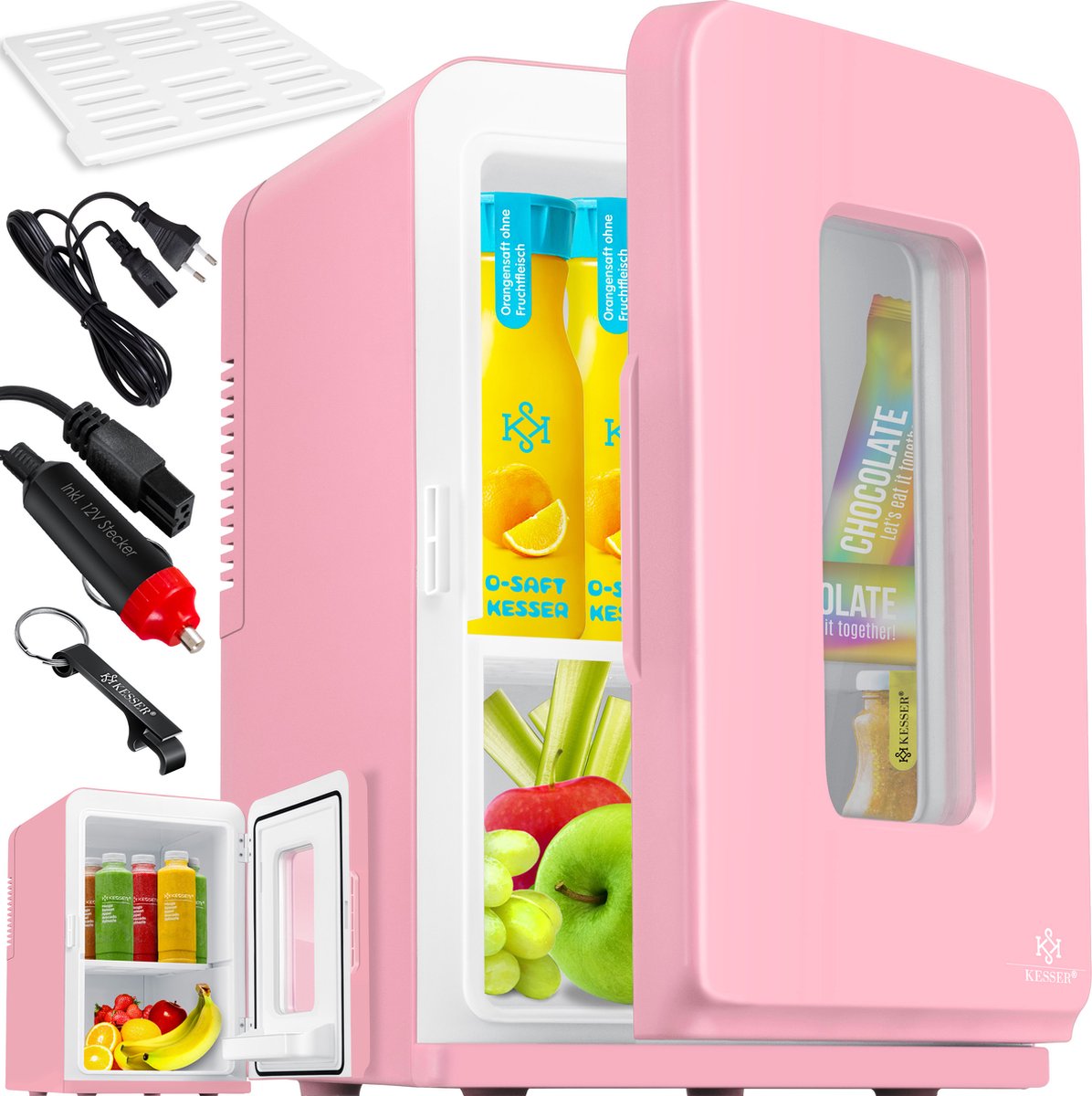 KESSER® Mini Koelkast - 15 Liter - Koelbox - Roze
