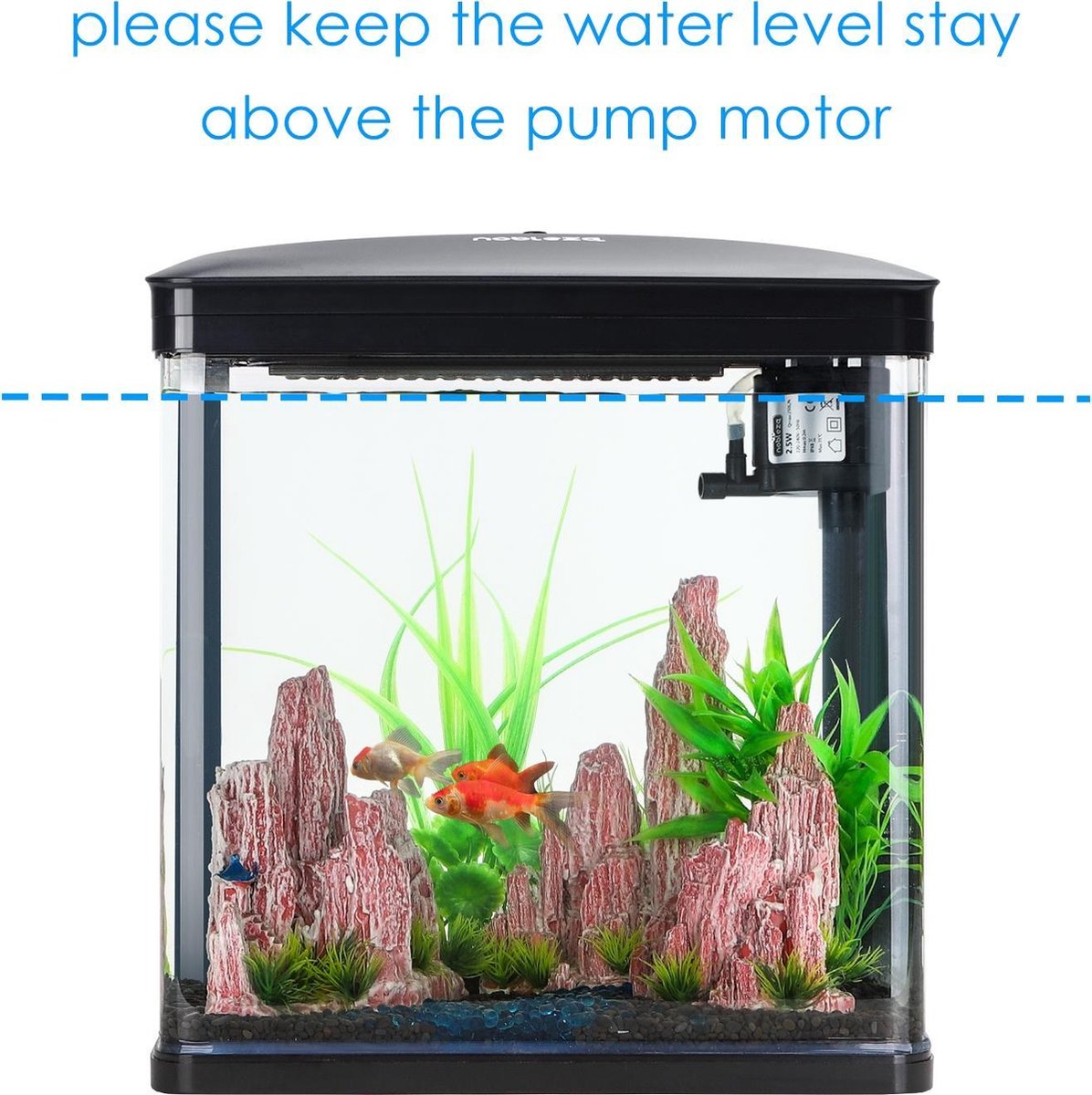 Aquarium Kit - 29x20x33 cm - 14L - Zwart - Nobleza