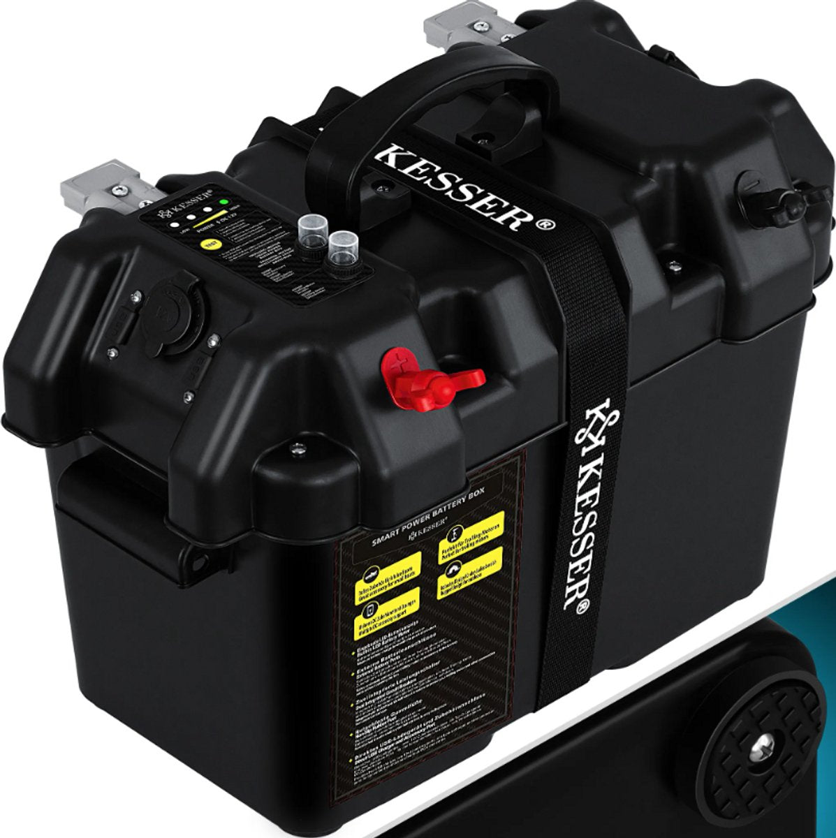 KESSER® Accubox voor bootmotor - Elektromotor - Zwart