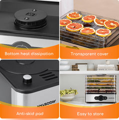 Aigostar Voedseldroger - Droogautomaat - 30-70°C - RVS/Zwart