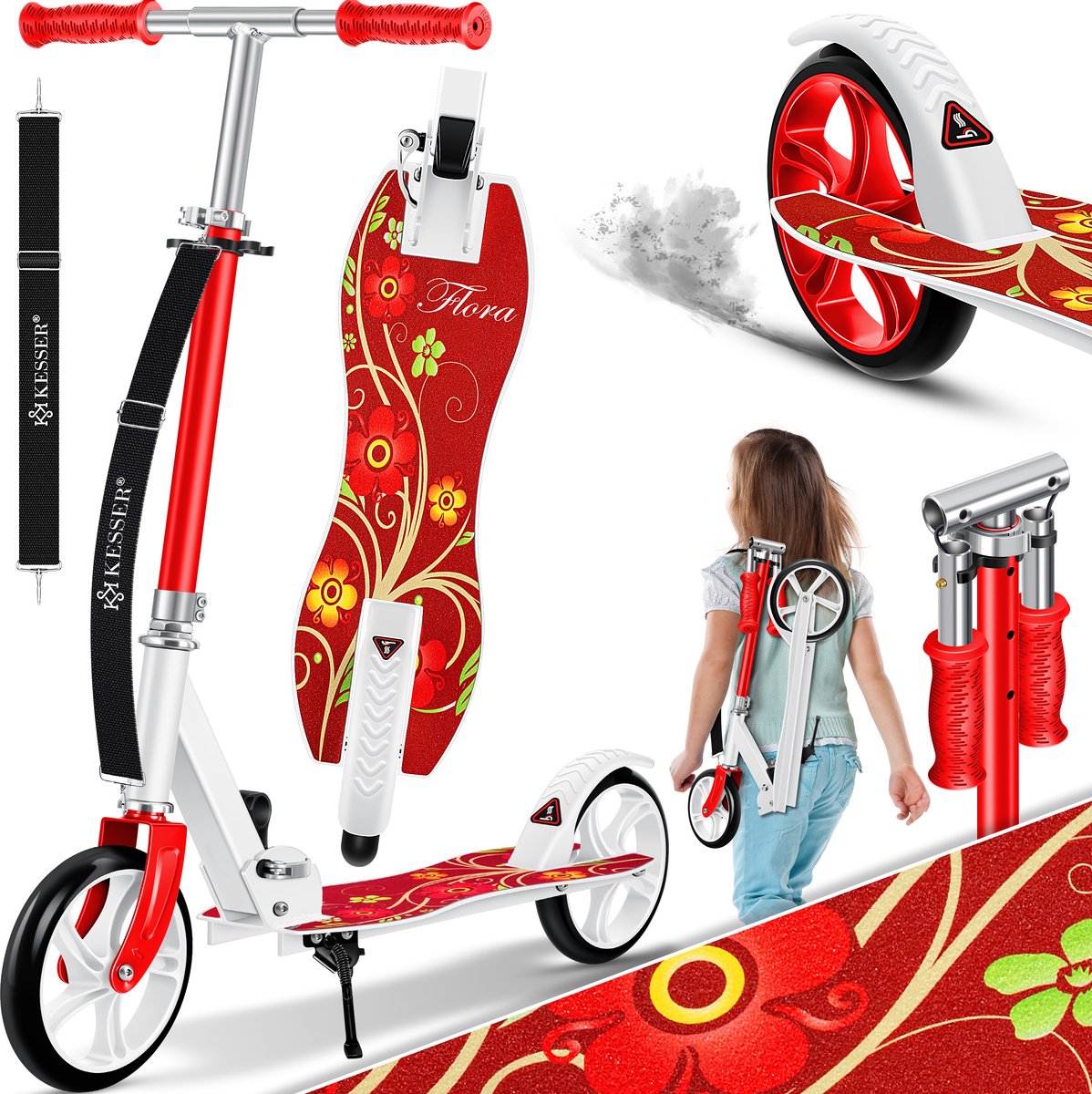 Kinderstep - Verstelbaar - Vouwbaar - Rood - KESSER®