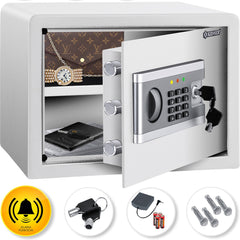 Kluis met cijferslot - Met sluitel - Elektronisch - 35x25x25cm - Zilver - KESSER®
