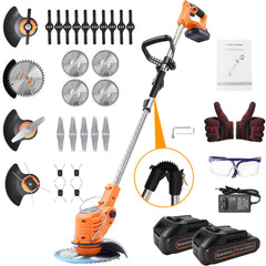 Grenintol 4-in-1 Grastrimmer - Grastrimmer Accu - Kantenmaaier & Bosmaaier Met 2x2000mAh Accu + Lader - 90° Verstelbare Snijkop, Elektrische Bosmaaier Met Dubbele Handgreep & Veiligheidsvergrendeling - Multifunctioneel Voor Tuin & Park