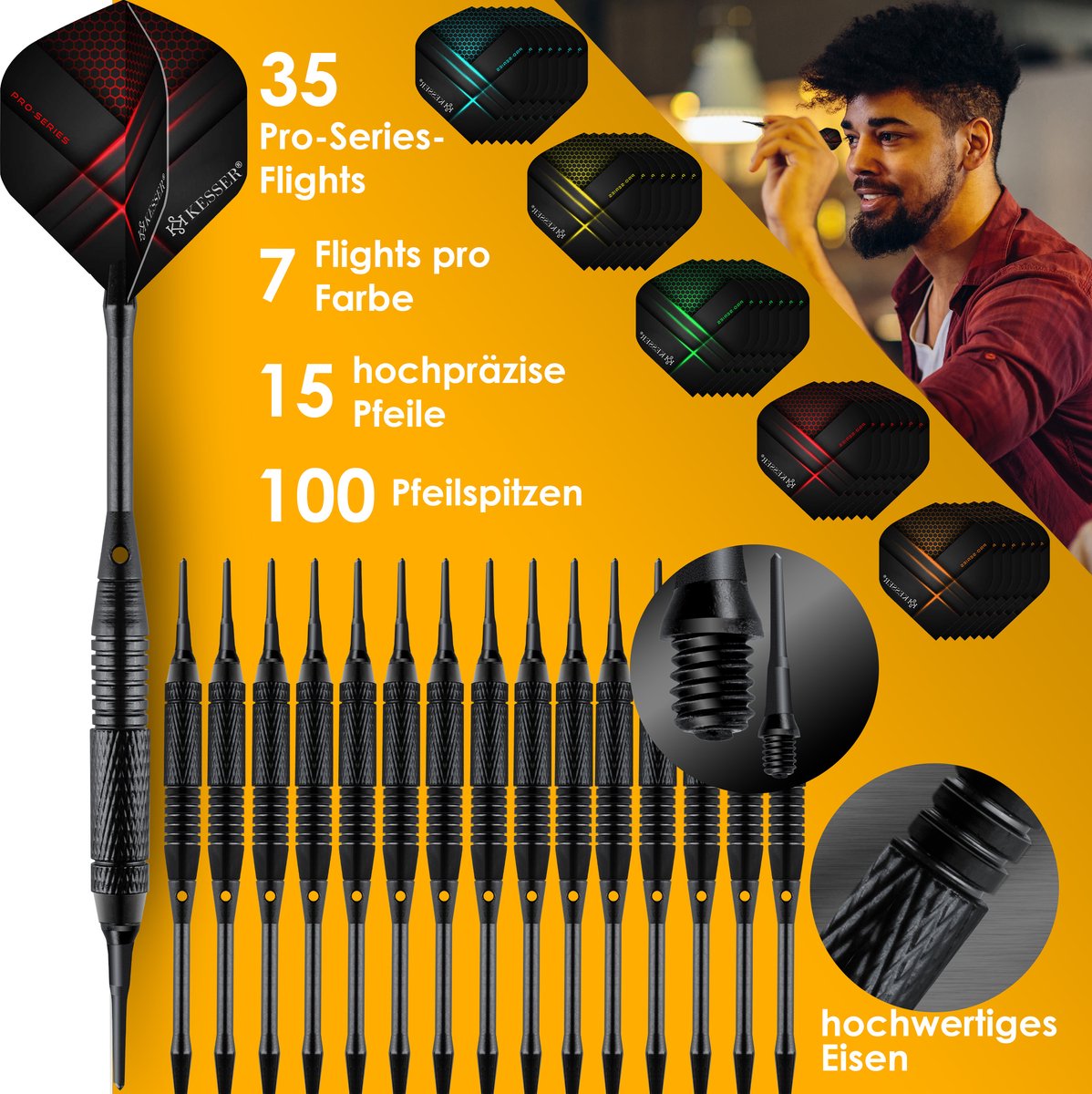 Elektrisch Dartbord - Met 15 darts - Klassiek met LCD - KESSER®