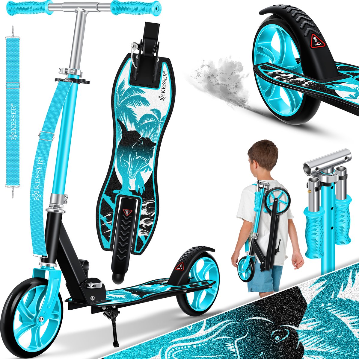 KESSER® Kinderstep - Opvouwbaar - Verstelbaar - Blauw