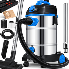 MASKO® Industriële stofzuiger 1800W - Droog- & Natzuigen - Blauw