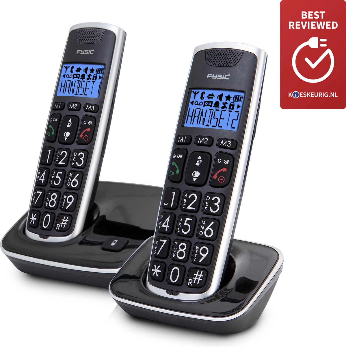 Huistelefoon senioren - Senioren telefoon - Vaste lijn - Zwart - Fysic FX-6020 •