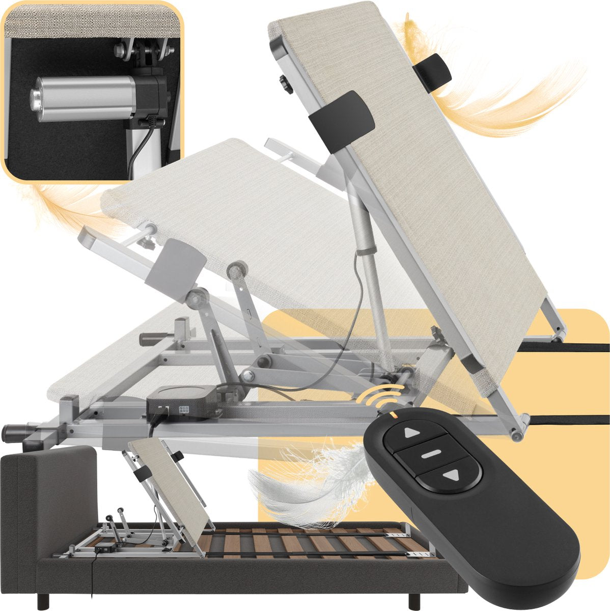 Elektrische lattenbodem - Verstelbare rugleuning - 110x243x62cm - Tectake®