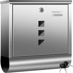 KESSER® RVS Brievenbus  - Wandbrievenbus - Softclose-deksel - Zilver