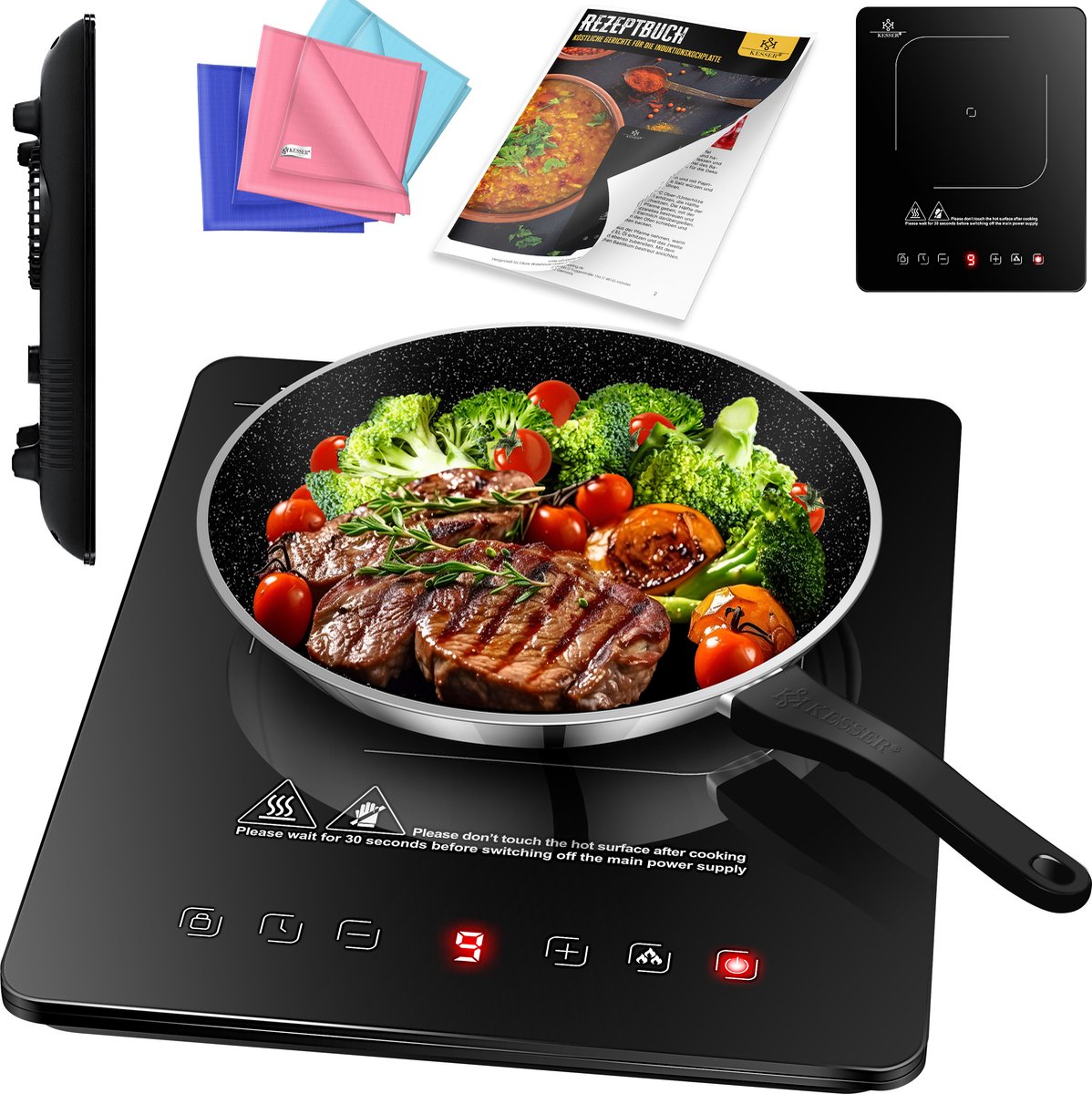 KESSER® Inductie Kookplaat - 2100W - 28cm - Zwart