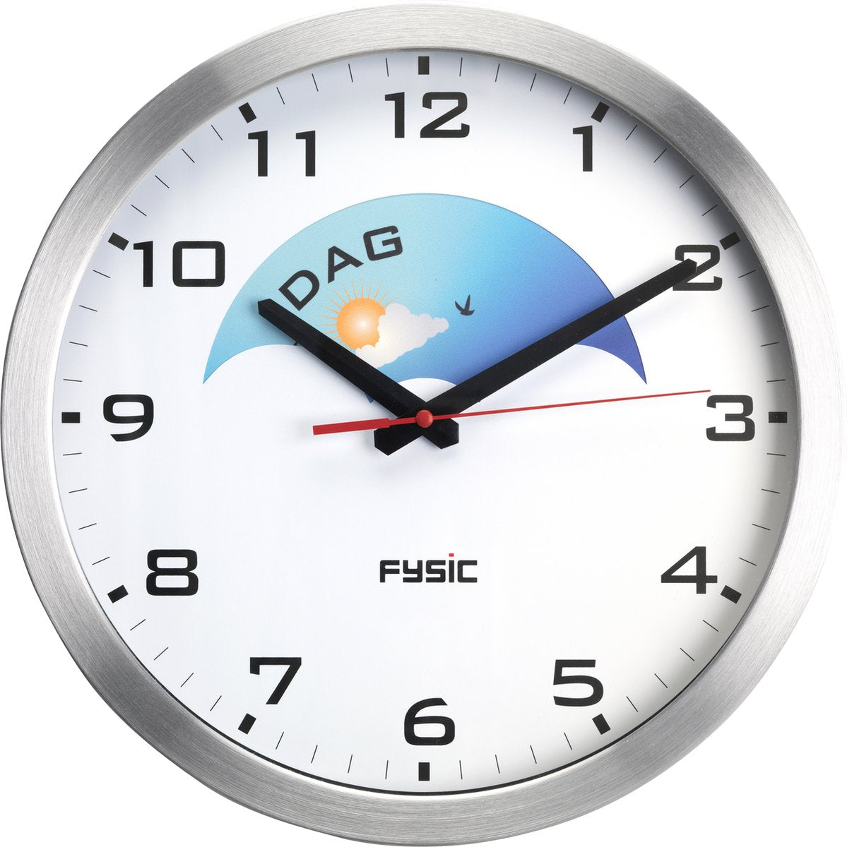 Fysic FK150 - Analoge Dementieklok - Dag en Nacht aanduiding - 30 cm •