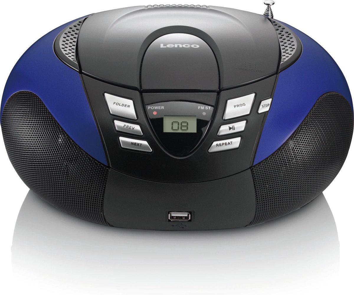 Lenco SCD-37 - Draagbare radio CD speler met MP3 optie en USB - Blauw