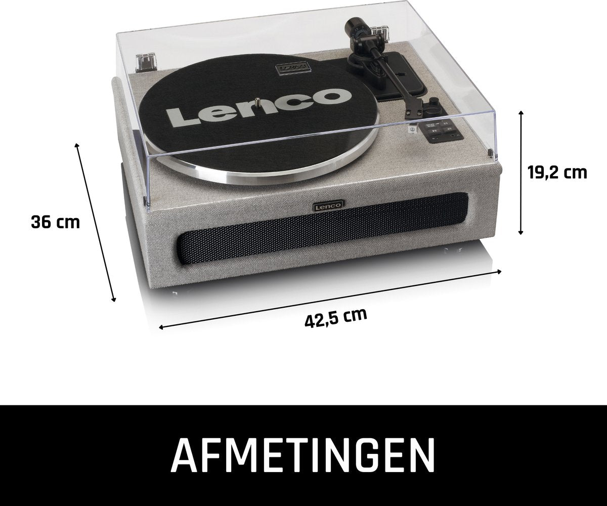 Lenco Platenspeler met Bluetooth - Vier ingebouwde Speakers 40W RMS - LS-440GY - Grijs •