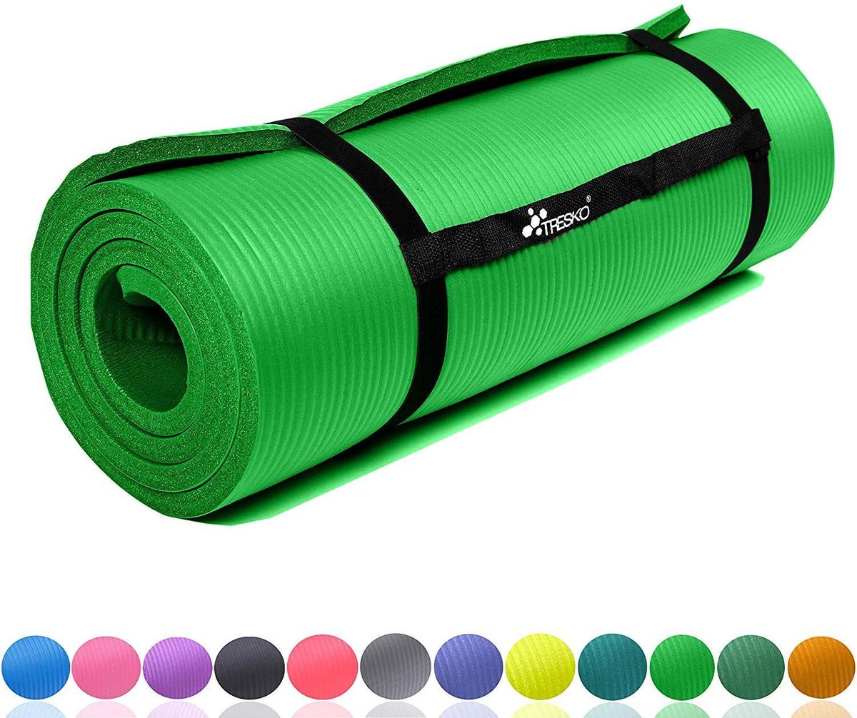 Yogamat - Fitness mat - Sportmat - Yoga mat extra dik - 190x100 cm - Groen - TRESKO