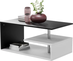 Miadomodo - Salontafel - Donker Grijs / Wit - 90x50cm - Met opbergruimte