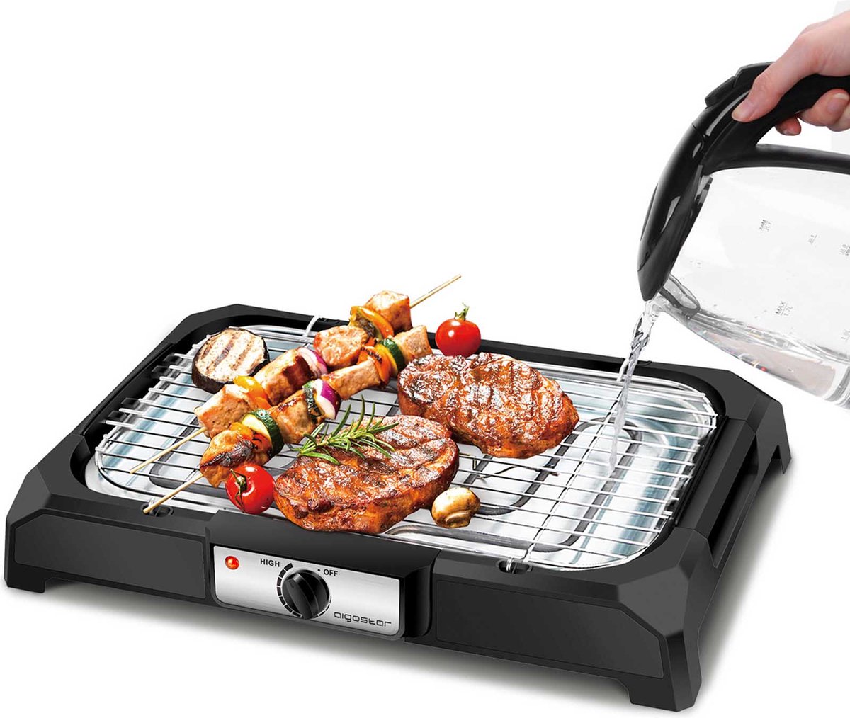 Grillplaat - Teppanyaki Bakplaat - Tafelgrill - Gourmetstel - 2000W - Zwart - Aigostar