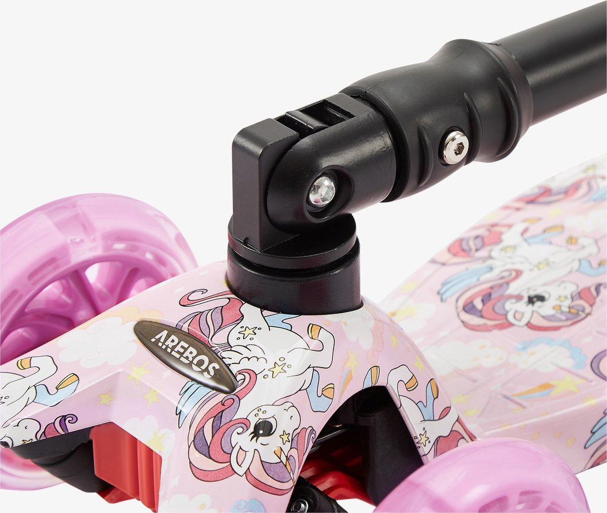 AREBOS - Kinderstep - Kinderstep 3 Wielen - 3-6 Jaar - 3 Lichtgevende Wielen - Jongens/Meisjes - Roze
