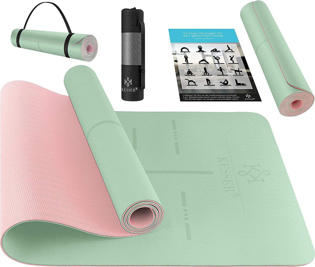Yoga mat - Fitness mat - Sport mat - Anti slip - Extra dik - Groen