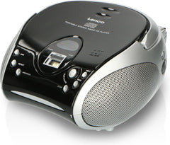 Lenco SCD-24 - Draagbare radio CD speler met AUX-uitgang - Zwart/zilver •