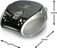 Lenco SCD-27BK - Draagbare FM Radio CD Speler met AUX - Zwart