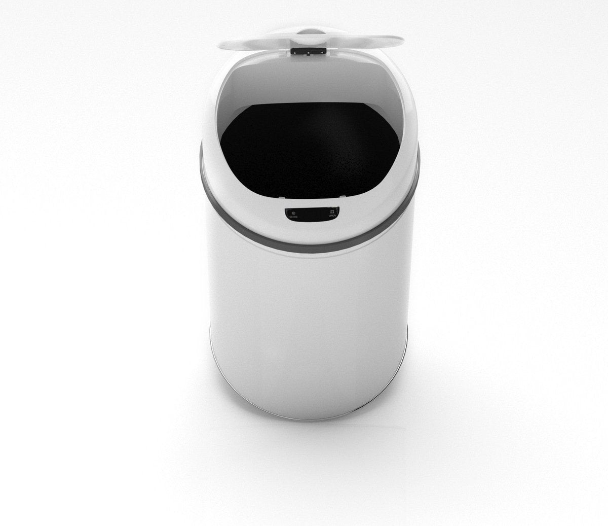 Jago- Vuilnisbak / Afvalbak met sensor - 50L - RVS - waterdicht met klemring - automatische prullenbak - Wit