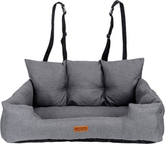 Nobleza Hondenautostoel 2 Zits - Hondenmand Auto - Autostoel Hond - 92 x 50 x 40 cm - Grijs