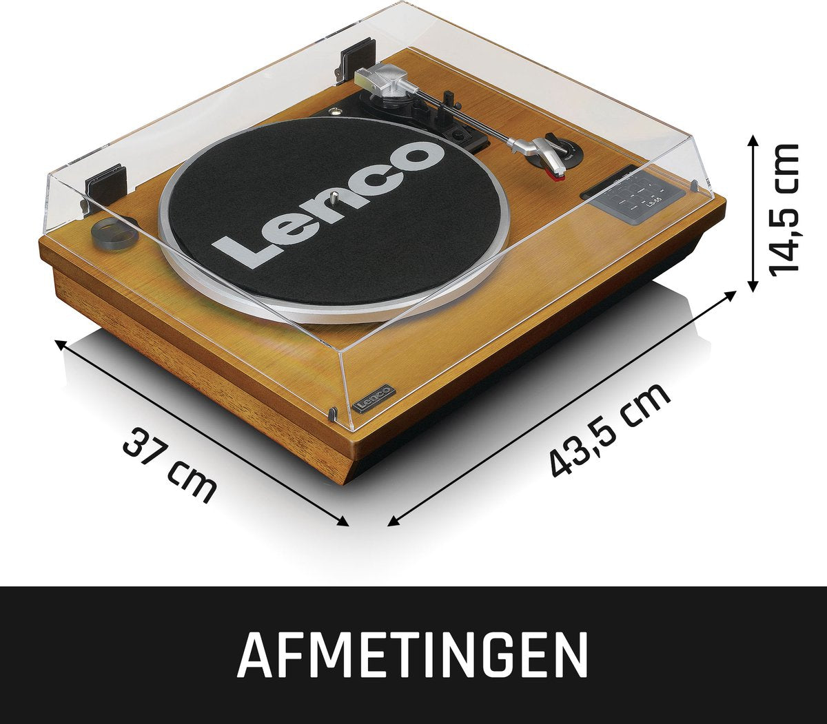 Lenco Platenspeler met Bluetooth - Ingebouwde Speakers - Auto-stop - LS-55WA - Hout •