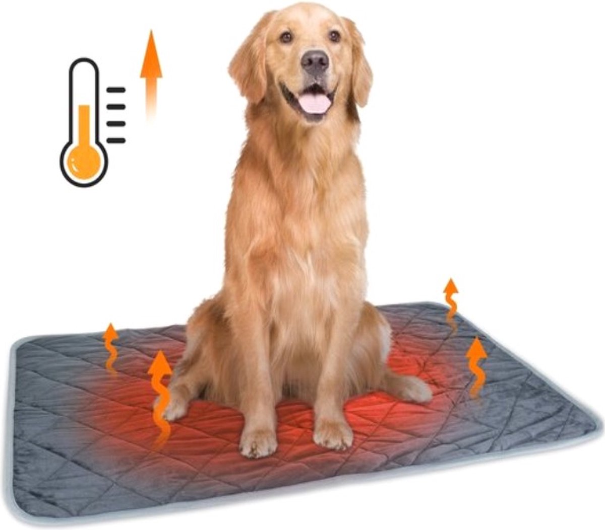 Vetbed Hond – Hondenmat - Warmtedeken Hond - 115x72 cm – Donkergrijs - Nobleza