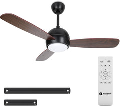Aigostar Stille Plafondventilator met Verlichting - Ø132cm - 54W - Zwart •