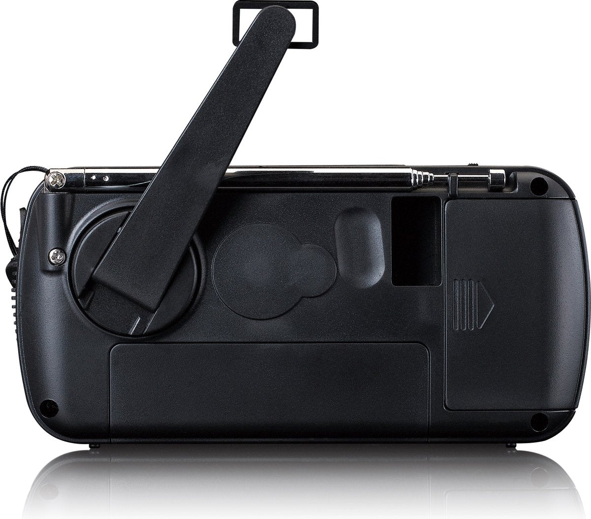 Lenco Noodradio - Draagbare opwindbare Radio - Zaklamp en Powerbank - MCR-112BK - Zwart