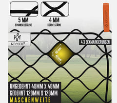 KESSER® Aanhangernet met spankabel - 2x3m - Zwart