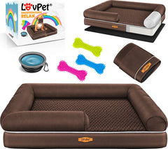 LovPet® Hondenmand - Orthopedisch Hondenbed - 91x71x22cm - Bruin