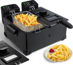 Aigostar Dubbele frituurpan - 2x3L - 1800W - Zwart