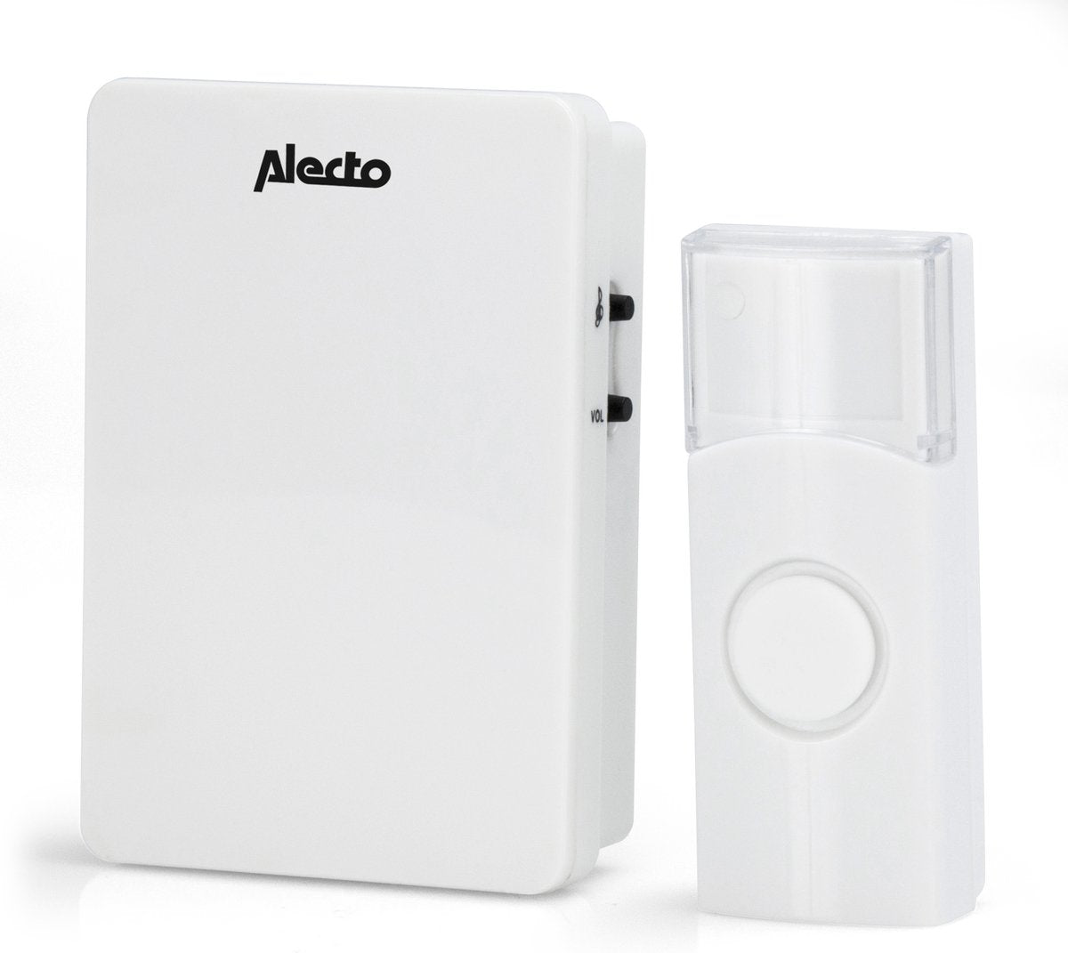 Alecto ADB-11WT Draadloze deurbel - Draadloze deurbel en ontvanger - Eenvoudige installatie •