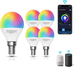Aigostar LED RGB Lamp - Dimbaar - 7W - E14 - 5 Stuks
