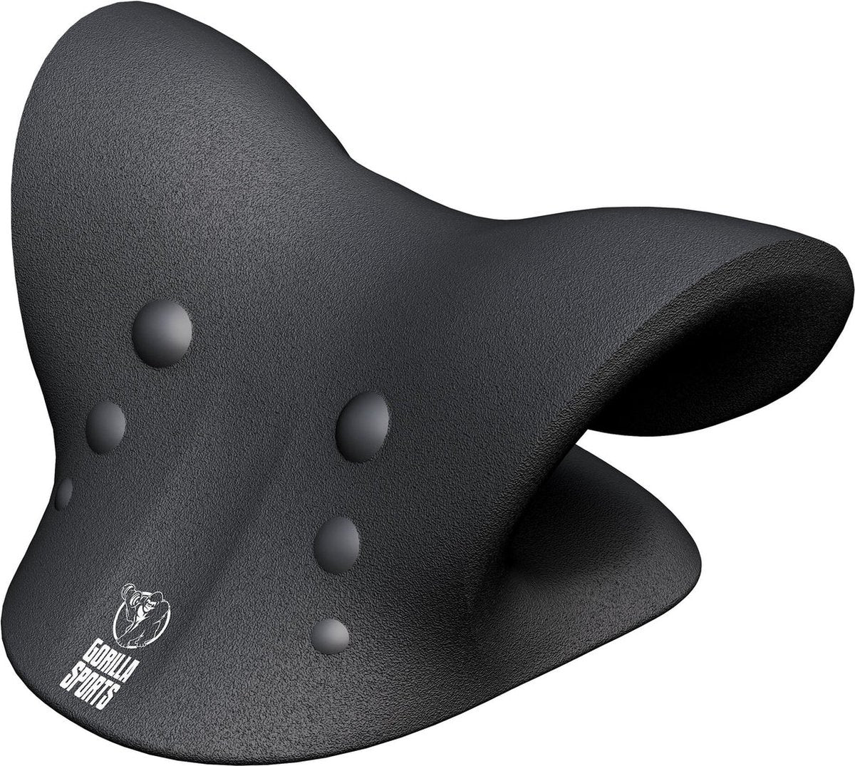 Gorilla Sports Nek Stretcher - Voor Nek- en Schouderpijn - Massagepunten & Ergonomische Ondersteuning - Compact & Lichtgewicht - Zwart