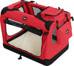 Reisbench hond - Draagtas hond - Transportbox - 70x52x52 cm - Rood