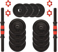 Gorilla Sports Dumbellset 25 kg - 2 x 12.5 kg - Gietijzer - 25 mm