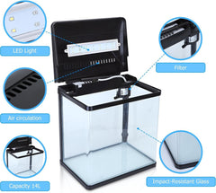 Aquarium Kit - 29x20x33 cm - 14L - Zwart - Nobleza