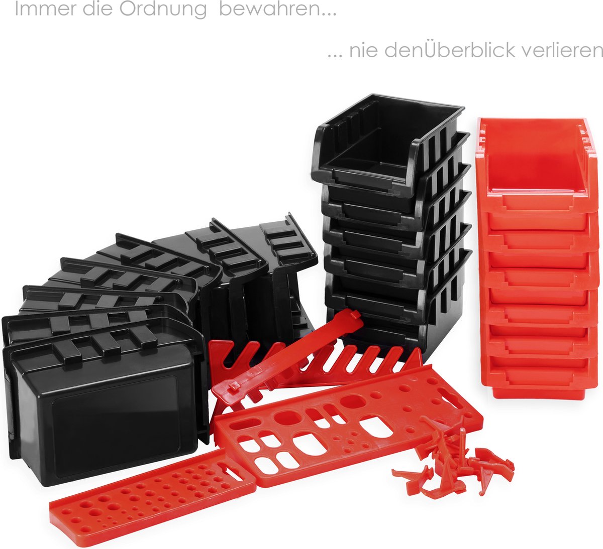 MASKO® Gereedschapswand - 45-delig - Inc. Haken - Rood