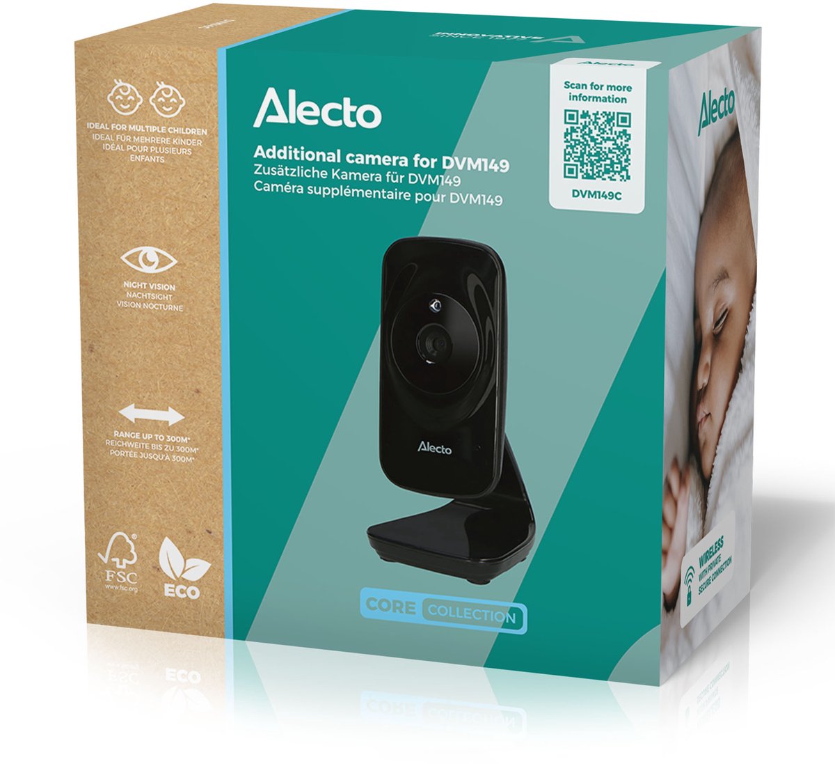 Alecto Babyfoonuitbreiding - DVM149C - Camera voor DVM149 - Zwart