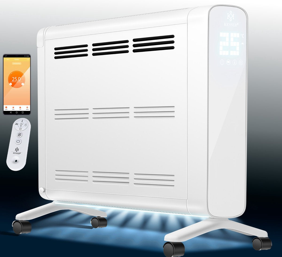 Elektrische Kachel - Heater - Convectorkachel met thermostaat - 2400W - Wit - KESSER®