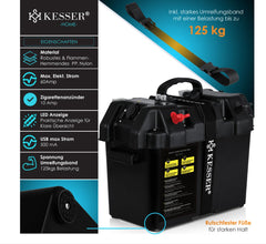 KESSER® Accubox voor bootmotor - Elektromotor - Zwart