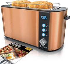 Broodrooster - Toaster - 4 sleuven - 1250W - Koper