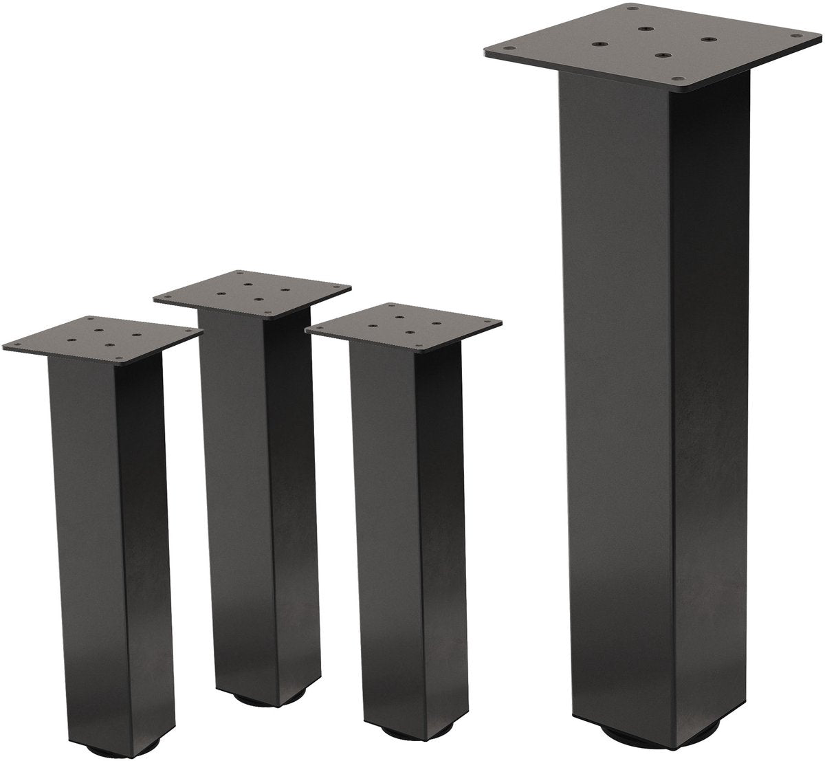 Tafelpoten - Metaal - Set van 4 - 42 cm - Donkergrijs - ML-Design